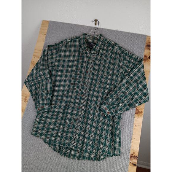 Moose Creek Heavy Linen Shirt Mens XL Green Plaid Button Down Relaxed Outdoors - Picture 3 of 13